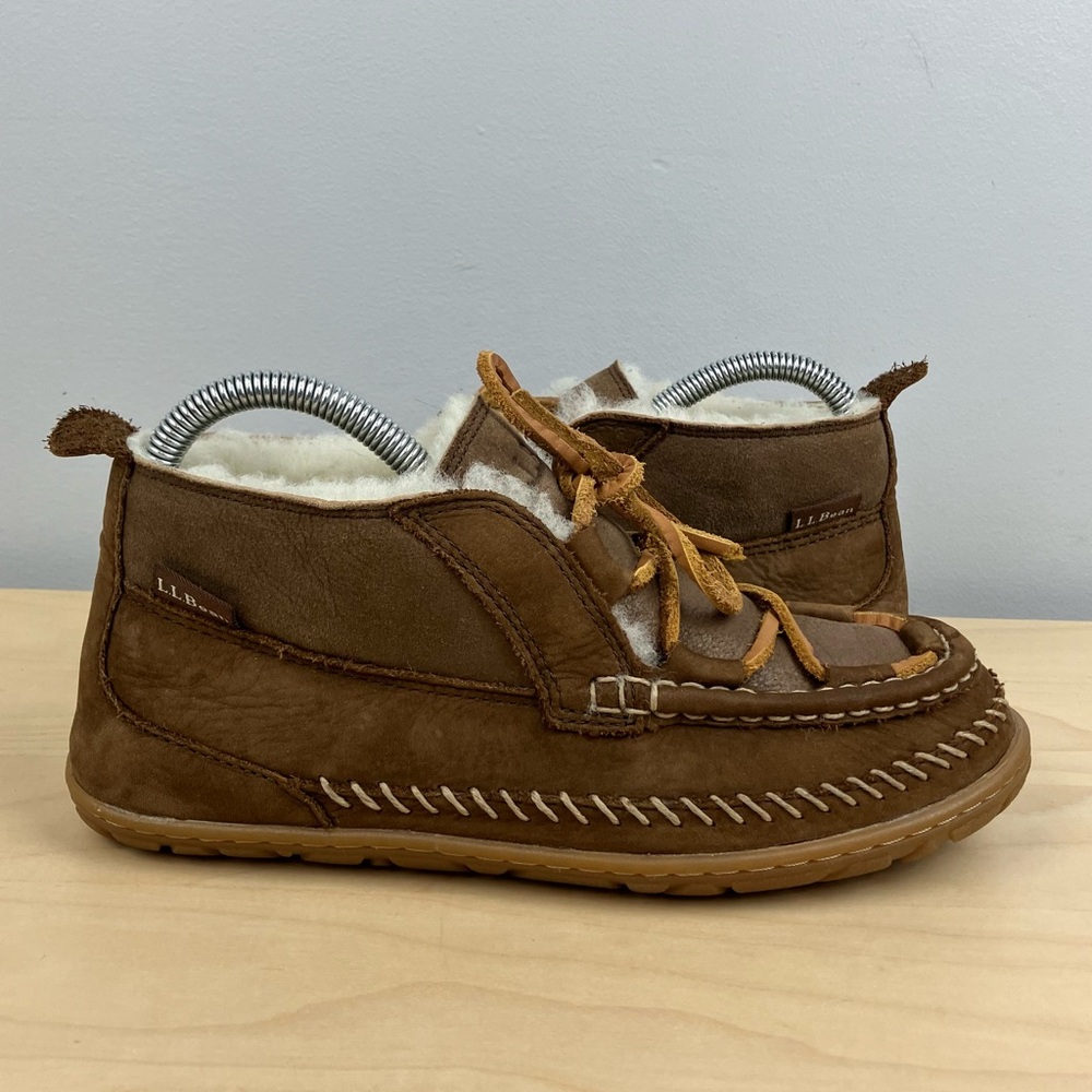 L.L. Bean Women’s Size 7.0 M Wicked Good Lodge Chukka Slipper Booties Brown - Picture 2 of 10